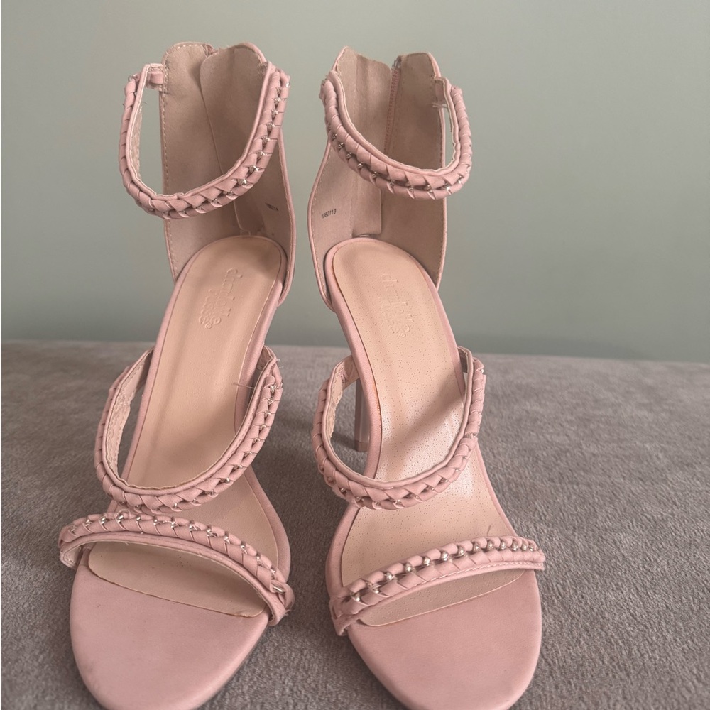 Elegant Pink Braided Strap Sandals